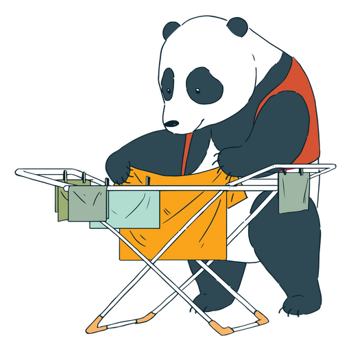 Panda doing laundry  PNG Design