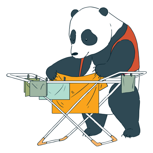 Panda wäscht Wäsche PNG-Design