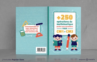 Livro de matemática para design de capa infantil