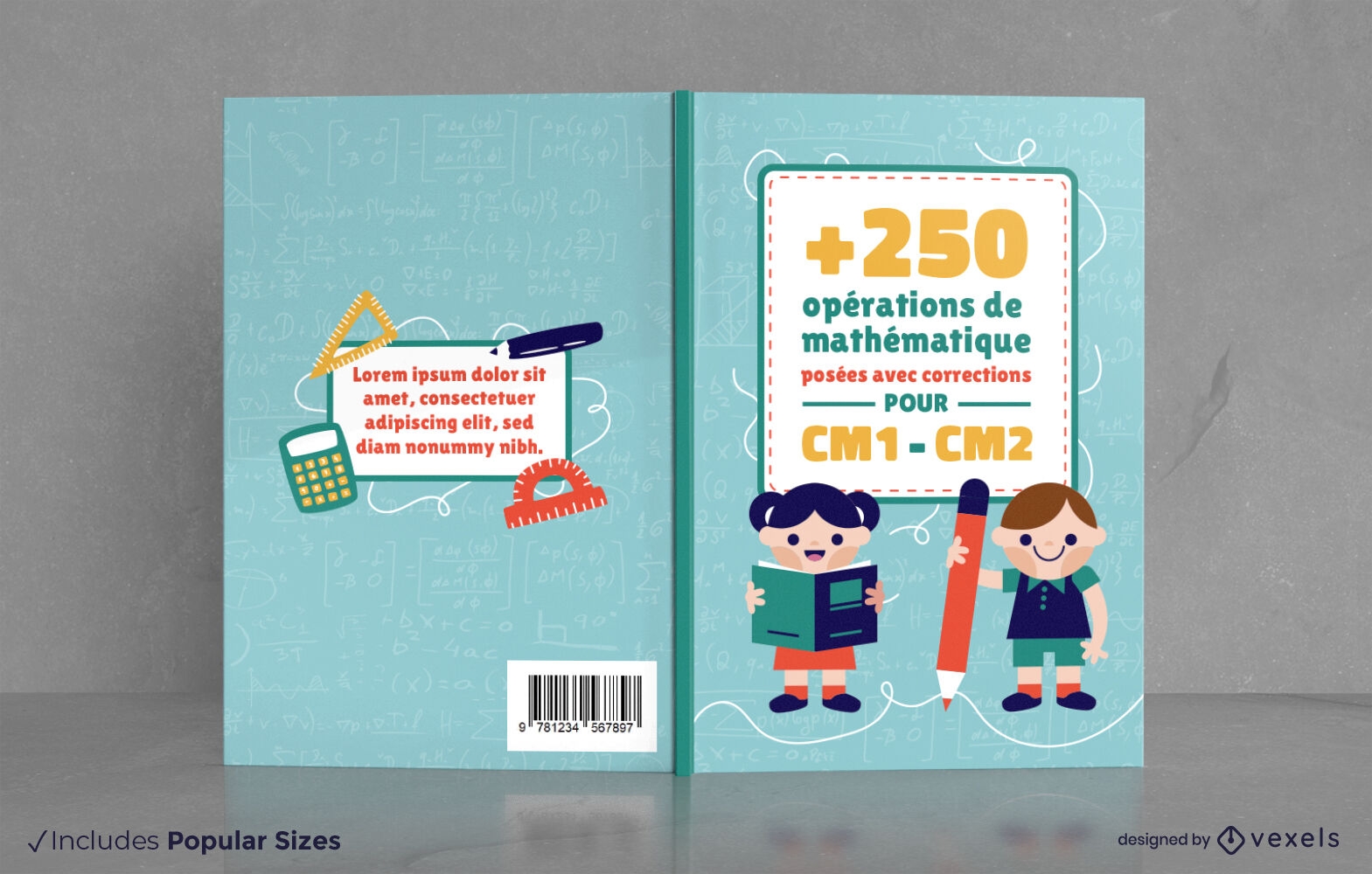 Math book for children cover design