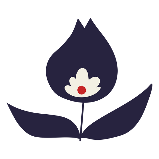 Minimalist flower silhouette icon PNG Design