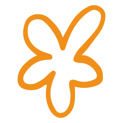 Orange flower doodle PNG Design
