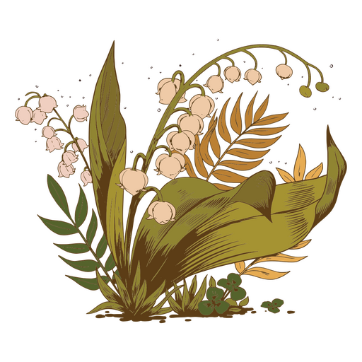 Ilustración detallada de plantas Diseño PNG