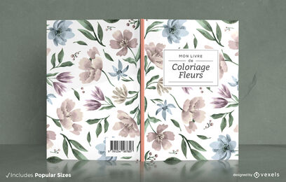 Aquarell Blätter und Blumen Cover-Design
