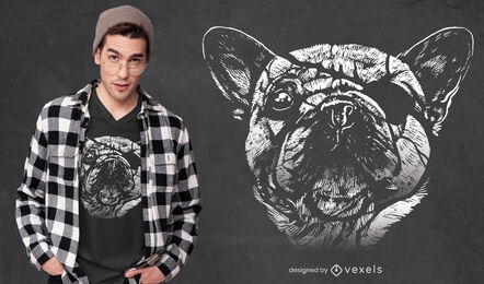 Diseño de camiseta de perro con parche en el ojo