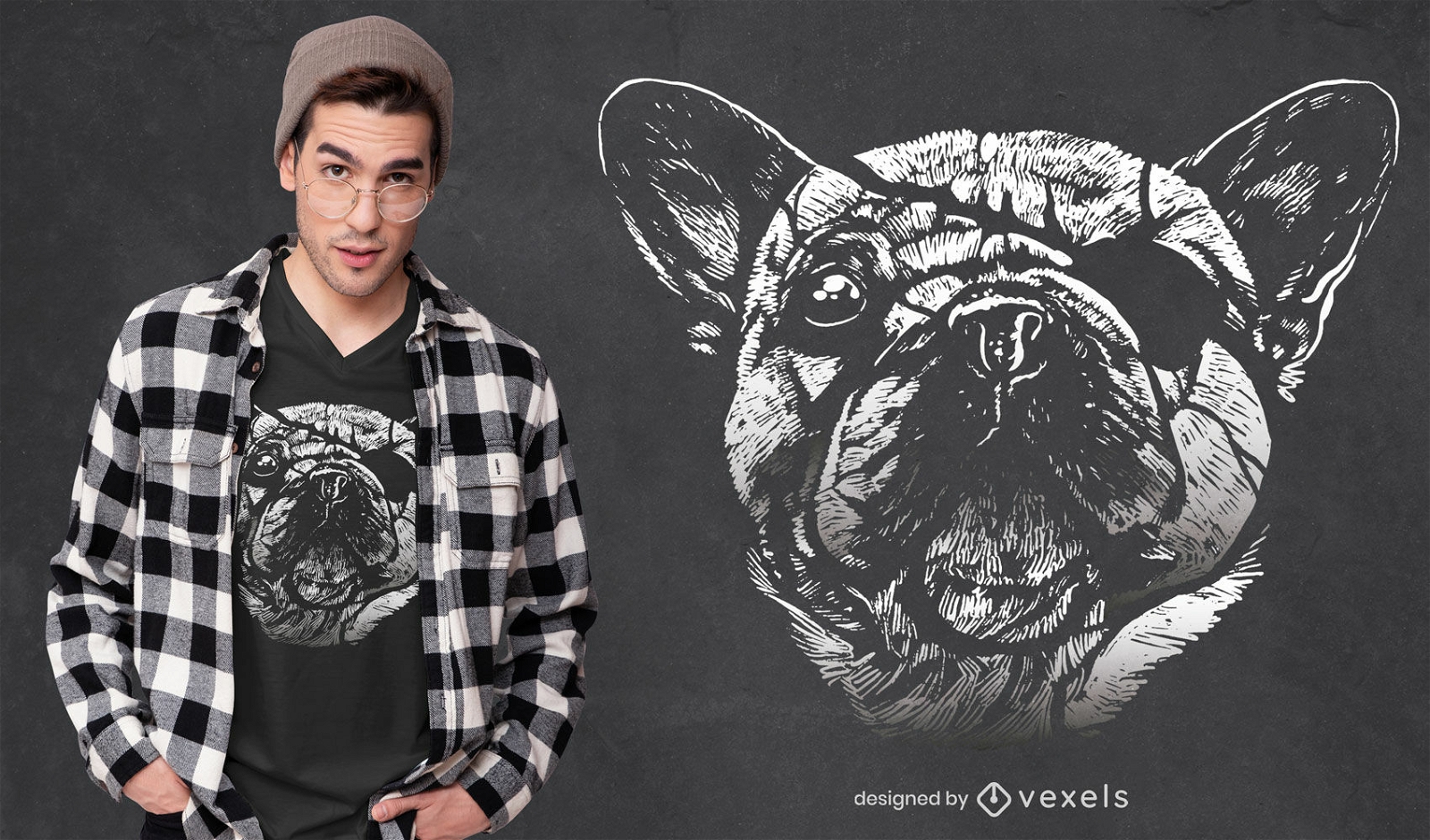 Design de t-shirt de cão para tapa-olho
