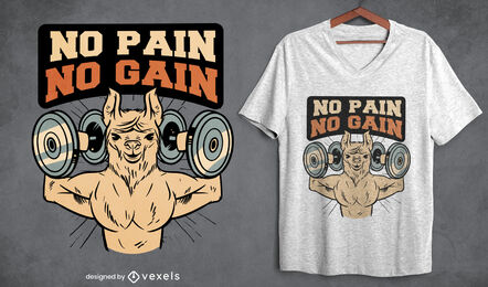 Fitnessstudio hebt Lama-T-Shirt-Design