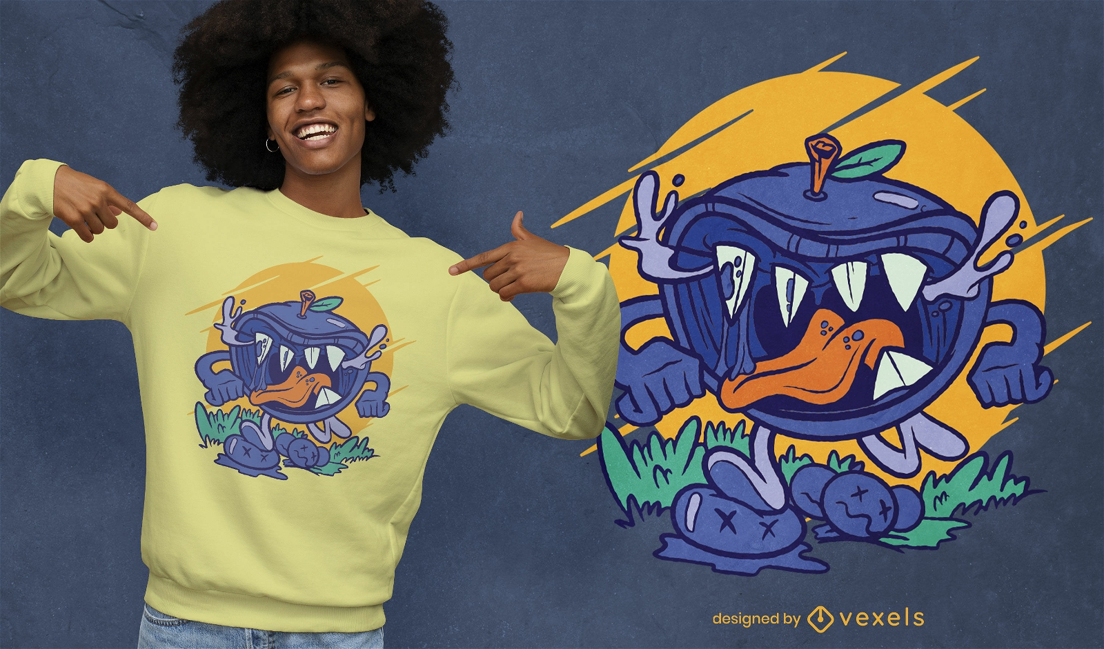 Blaubeer-Monster-T-Shirt-Design