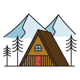 Outside mountains cabin PNG Design