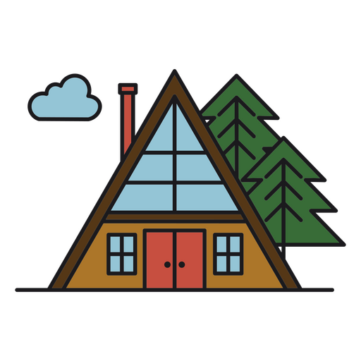 Außen Naturbaumhütte PNG-Design