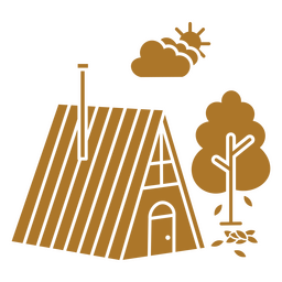 Triangular cabin wood cut out PNG Design