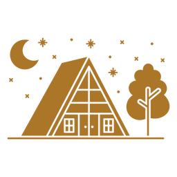 Cabina triangular por la noche recortada Diseño PNG