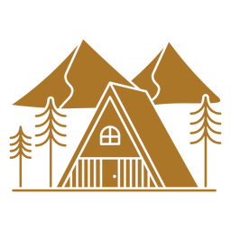 Cabaña triangular en las montañas recortadas Diseño PNG