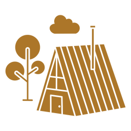 Ausgeschnittenes braunes dreieckiges Kabinenprofil PNG-Design