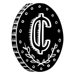 Icono de negocio de moneda cedi simple Diseño PNG