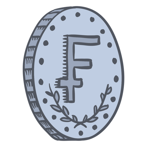 ícone de dinheiro de negócios de moeda de franco Desenho PNG