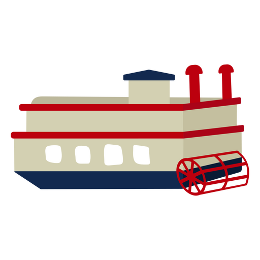 Barco de vapor de paletas de transporte en barco