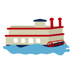 Raddampfer Wasseraktivität Bootstransport PNG-Design