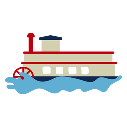 Paddle steamer side water activity boat transport PNG Design