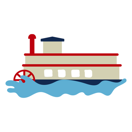 Raddampfer-Wasseraktivitäts-Bootstransport PNG-Design