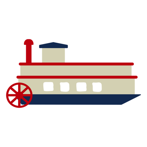 Transporte de barco de água de navio a vapor a remo Desenho PNG