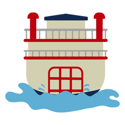 Transporte de barco de água de volta a vapor a remo Transparent PNG