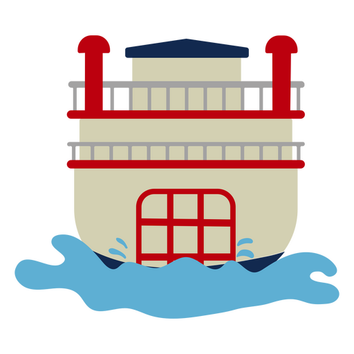 Paddle steamer back water boat transport PNG Design