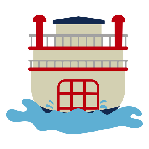 Transporte de barco de água de volta a vapor a remo Desenho PNG