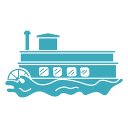 Simple paddle steamer water boat transport PNG Design