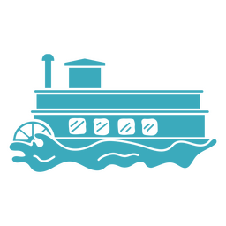 Transporte de barco de água a vapor simples Transparent PNG