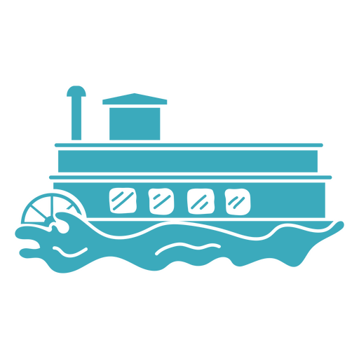 Simple paddle steamer water boat transport PNG Design