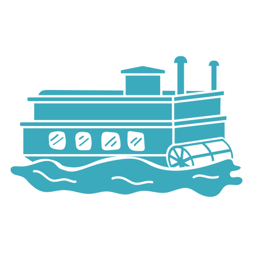 Einfacher Raddampfer-Seitenboottransport PNG-Design