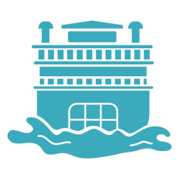 Simple boat paddle steamer transport PNG Design