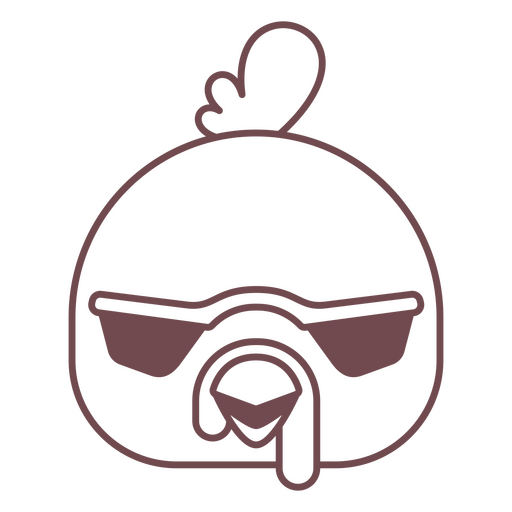 Thanksgiving turkey with sunglases filled stroke PNG Design