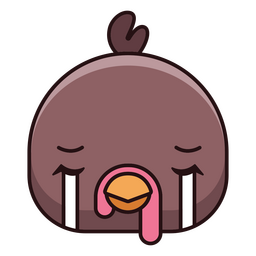 Thanksgiving turkey crying color stroke PNG Design