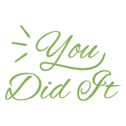 Você fez isso citar letras verdes Desenho PNG