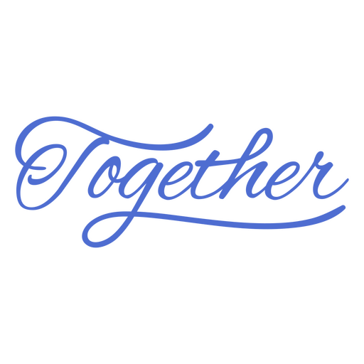 Together simple blue word lettering