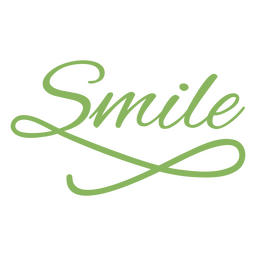 Cita de letras verdes de sonrisa Diseño PNG