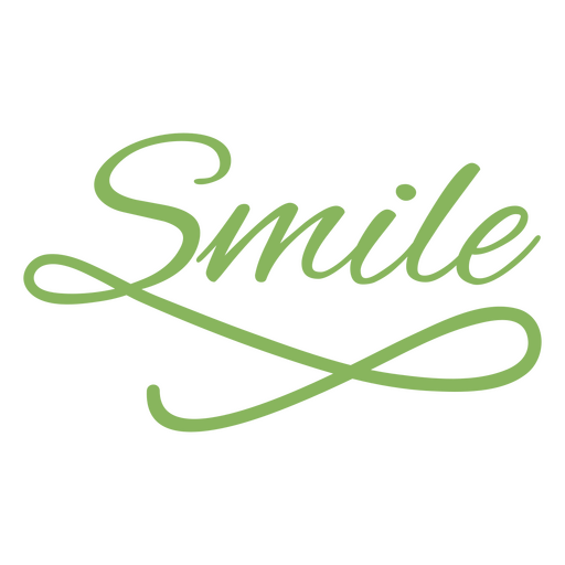 Cita de letras verdes de sonrisa Diseño PNG