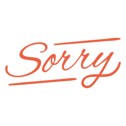 Sorry red word lettering PNG Design