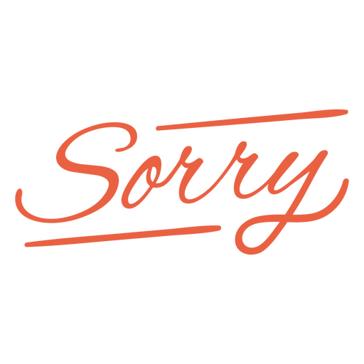 Sorry red word lettering PNG Design