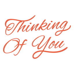 Thinking of you red word lettering PNG Design