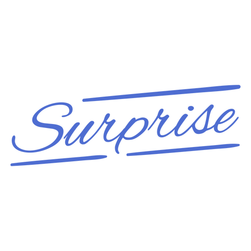Letras de palabra azul sorpresa Diseño PNG