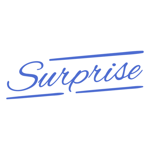 Surprise blue word lettering PNG Design