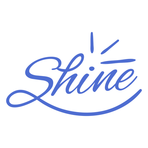 Shine blue word lettering PNG Design