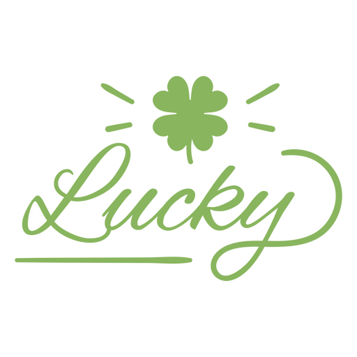 Lucky clover lettering quote PNG Design