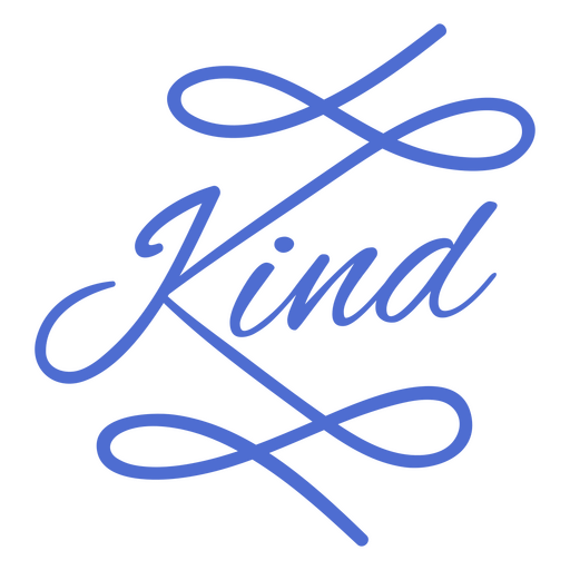 Freundliches Wort blauer Schriftzug PNG-Design