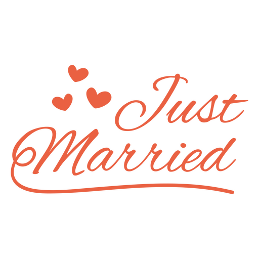Just married lettering quote PNG Design