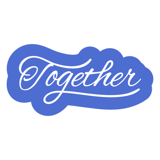 Together blue word lettering
