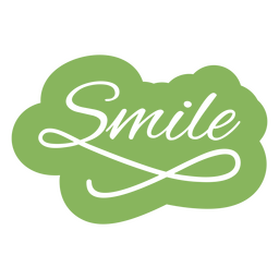 Lächeln Sie grüne Wortbeschriftung PNG-Design